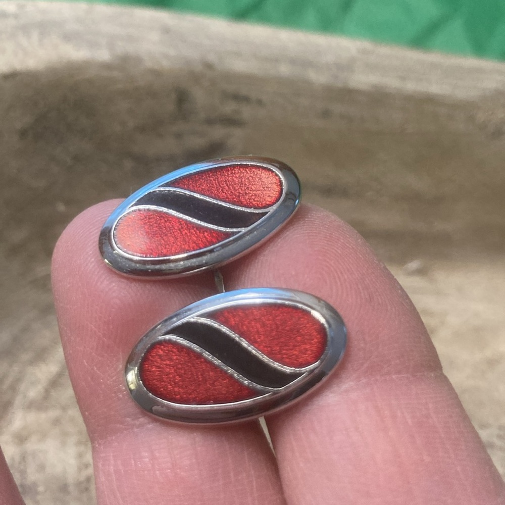 Vintage Sarah Cov Coventry Silver Tone Trinidad Style Men’s Cuff Links ❤️